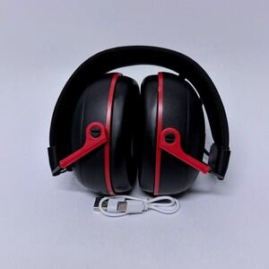 Hyper Tough Bluetooth Hearing Protection Earmuffs Black Red Wireless Headphones
